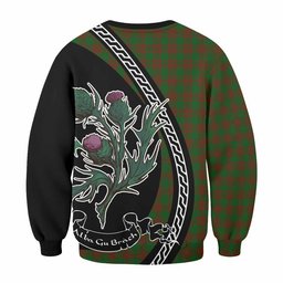 ScotsTee Shop Menzies Family Crest Tartan Sweatshirt Alba Thistle Inspired