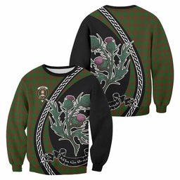 ScotsTee Shop Menzies Family Crest Tartan Sweatshirt Alba Thistle Inspired