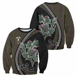 ScotsTee Shop Hall Family Crest Tartan Sweatshirt Alba Thistle Inspired