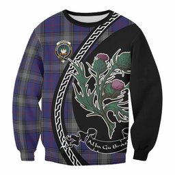 ScotsTee Shop Kinnaird Family Crest Tartan Sweatshirt Alba Thistle Inspired