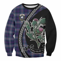 ScotsTee Shop Nevoy Family Crest Tartan Sweatshirt Alba Thistle Inspired