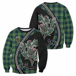 ScotsTee Shop Learmonth Family Crest Tartan Sweatshirt Alba Thistle Inspired