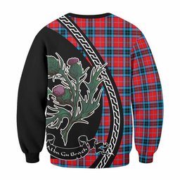 ScotsTee Shop MacTavish (McTavish) Family Crest Tartan Sweatshirt Alba Thistle Inspired