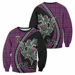 ScotsTee Shop Montgomery Family Crest Tartan Sweatshirt Alba Thistle Inspired