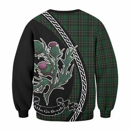ScotsTee Shop MacAlpine (MacAlpin) Family Crest Tartan Sweatshirt Alba Thistle Inspired