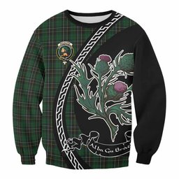 ScotsTee Shop MacAlpine (MacAlpin) Family Crest Tartan Sweatshirt Alba Thistle Inspired