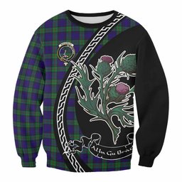 ScotsTee Shop MacKinlay (McKinlay) Family Crest Tartan Sweatshirt Alba Thistle Inspired