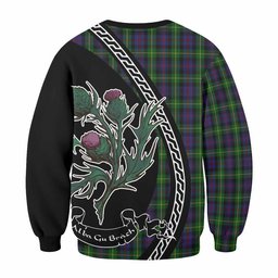 ScotsTee Shop Farquharson Family Crest Tartan Sweatshirt Alba Thistle Inspired