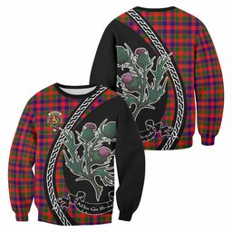ScotsTee Shop MacGowan (McGowan) Family Crest Tartan Sweatshirt Alba Thistle Inspired