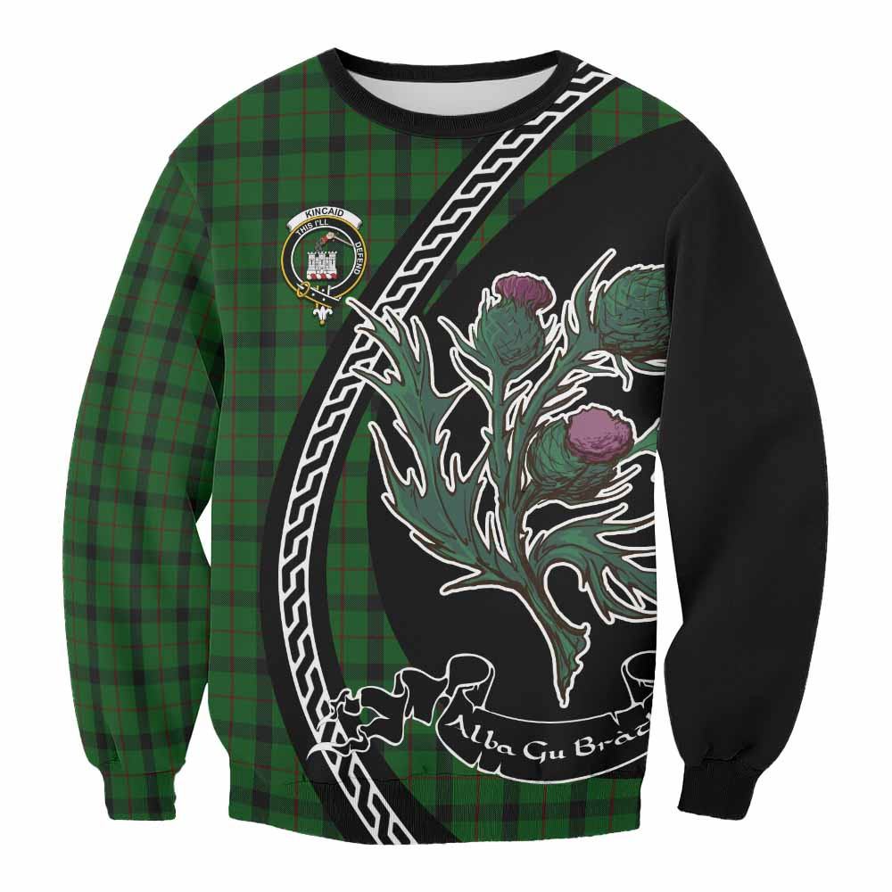 ScotsTee Shop Kincaid Family Crest Tartan Sweatshirt Alba Thistle Inspired