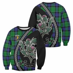 ScotsTee Shop Haldane Family Crest Tartan Sweatshirt Alba Thistle Inspired