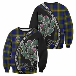 ScotsTee Shop Muir Family Crest Tartan Sweatshirt Alba Thistle Inspired