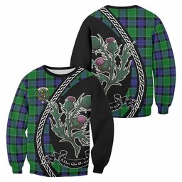 ScotsTee Shop Monteith Family Crest Tartan Sweatshirt Alba Thistle Inspired