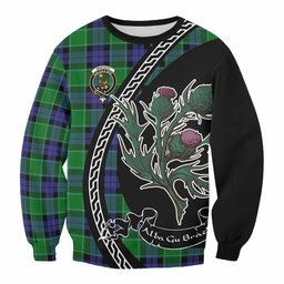 ScotsTee Shop Monteith Family Crest Tartan Sweatshirt Alba Thistle Inspired