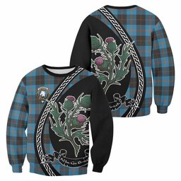 ScotsTee Shop Horsburgh Family Crest Tartan Sweatshirt Alba Thistle Inspired