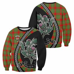 ScotsTee Shop Grierson Family Crest Tartan Sweatshirt Alba Thistle Inspired