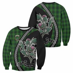 ScotsTee Shop MacArthur (McArthur) Family Crest Tartan Sweatshirt Alba Thistle Inspired