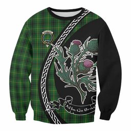 ScotsTee Shop MacArthur (McArthur) Family Crest Tartan Sweatshirt Alba Thistle Inspired
