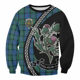 ScotsTee Shop MacThomas (McThomas) Family Crest Tartan Sweatshirt Alba Thistle Inspired