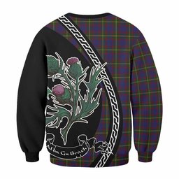 ScotsTee Shop Durie Family Crest Tartan Sweatshirt Alba Thistle Inspired