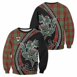 ScotsTee Shop Leask Family Crest Tartan Sweatshirt Alba Thistle Inspired