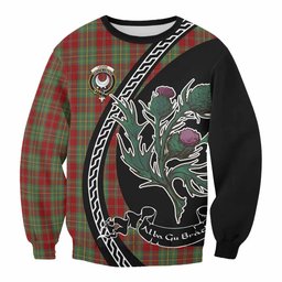 ScotsTee Shop Leask Family Crest Tartan Sweatshirt Alba Thistle Inspired