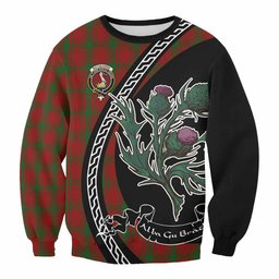 ScotsTee Shop MacQuarrie (McQuarrie) Family Crest Tartan Sweatshirt Alba Thistle Inspired