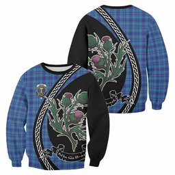 ScotsTee Shop Mercer Family Crest Tartan Sweatshirt Alba Thistle Inspired