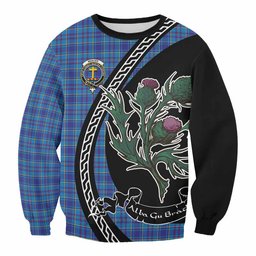 ScotsTee Shop Mercer Family Crest Tartan Sweatshirt Alba Thistle Inspired