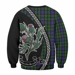ScotsTee Shop Mowat Family Crest Tartan Sweatshirt Alba Thistle Inspired