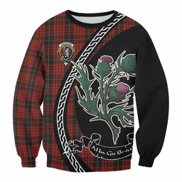 ScotsTee Shop MacQueen (McQueen) Family Crest Tartan Sweatshirt Alba Thistle Inspired