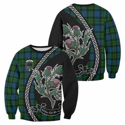 ScotsTee Shop MacKie (McKie) Family Crest Tartan Sweatshirt Alba Thistle Inspired