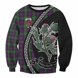 ScotsTee Shop Wilson Family Crest Tartan Sweatshirt Alba Thistle Inspired