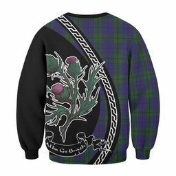 ScotsTee Shop Strachan Family Crest Tartan Sweatshirt Alba Thistle Inspired