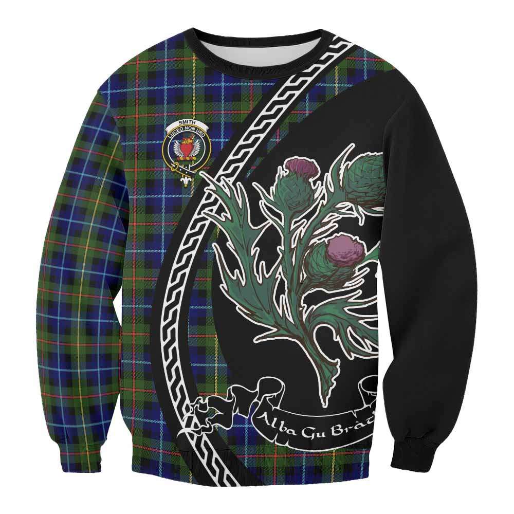 ScotsTee Shop Smith Family Crest Tartan Sweatshirt Alba Thistle Inspired