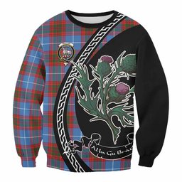 ScotsTee Shop Trotter Family Crest Tartan Sweatshirt Alba Thistle Inspired