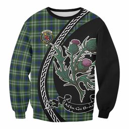ScotsTee Shop Spottiswood Family Crest Tartan Sweatshirt Alba Thistle Inspired