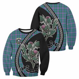 ScotsTee Shop Pitcairn Family Crest Tartan Sweatshirt Alba Thistle Inspired