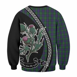 ScotsTee Shop Shaw Family Crest Tartan Sweatshirt Alba Thistle Inspired
