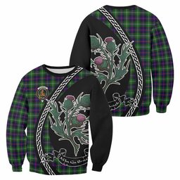 ScotsTee Shop Sutherland Family Crest Tartan Sweatshirt Alba Thistle Inspired