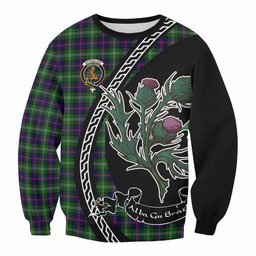 ScotsTee Shop Sutherland Family Crest Tartan Sweatshirt Alba Thistle Inspired