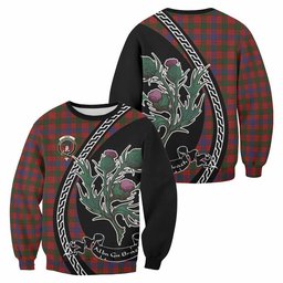 ScotsTee Shop Ross Family Crest Tartan Sweatshirt Alba Thistle Inspired