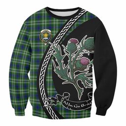 ScotsTee Shop Purves Family Crest Tartan Sweatshirt Alba Thistle Inspired