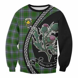 ScotsTee Shop Pringle Family Crest Tartan Sweatshirt Alba Thistle Inspired