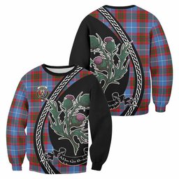 ScotsTee Shop Preston Family Crest Tartan Sweatshirt Alba Thistle Inspired