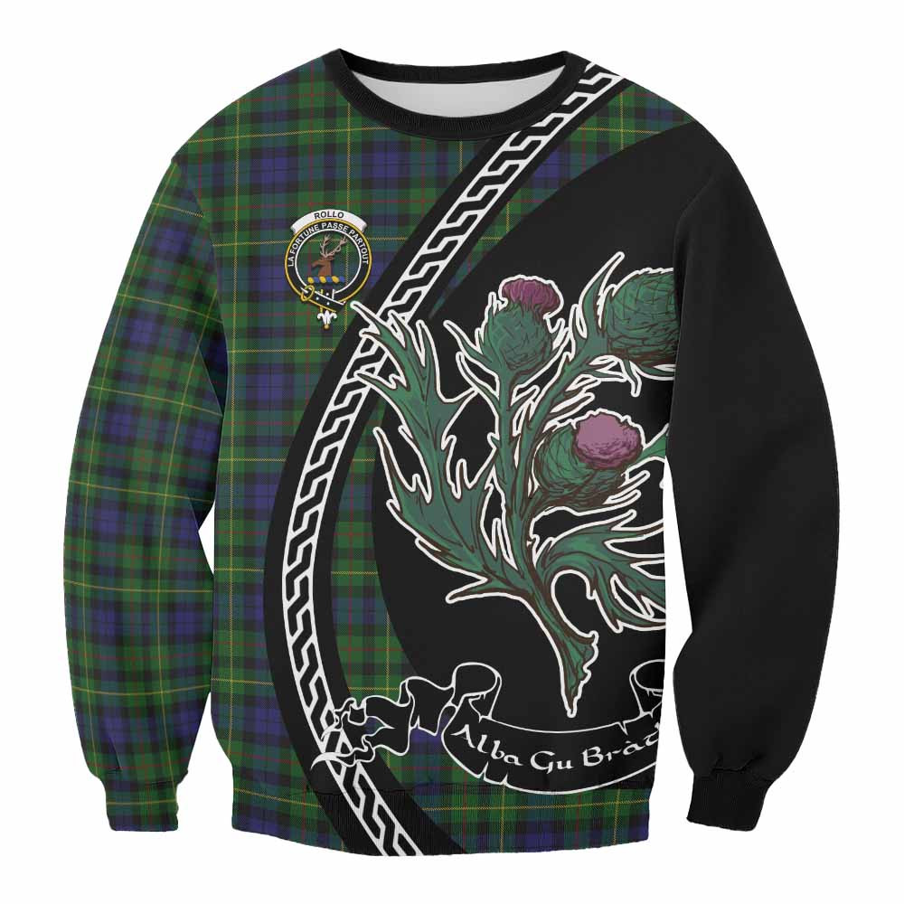 ScotsTee Shop Rollo Family Crest Tartan Sweatshirt Alba Thistle Inspired