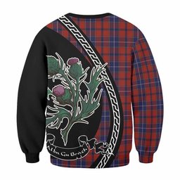 ScotsTee Shop Wishart Family Crest Tartan Sweatshirt Alba Thistle Inspired
