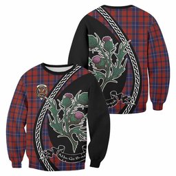 ScotsTee Shop Wishart Family Crest Tartan Sweatshirt Alba Thistle Inspired