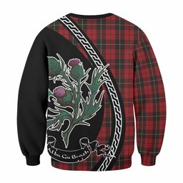 ScotsTee Shop Wallace Family Crest Tartan Sweatshirt Alba Thistle Inspired
