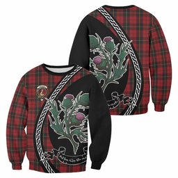 ScotsTee Shop Wallace Family Crest Tartan Sweatshirt Alba Thistle Inspired